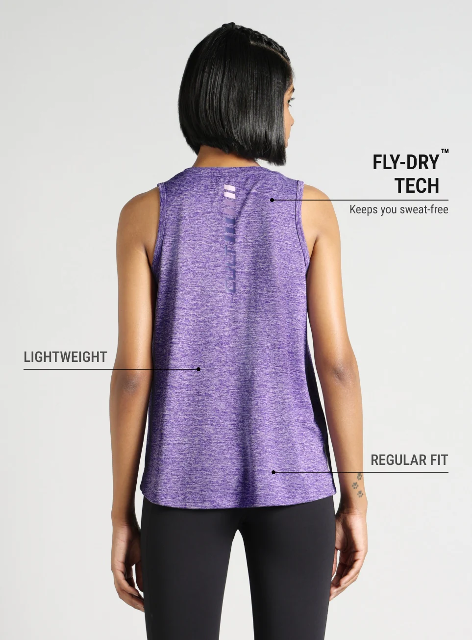 Women's Purple Muscle Up Comfortech Tank - Image 6