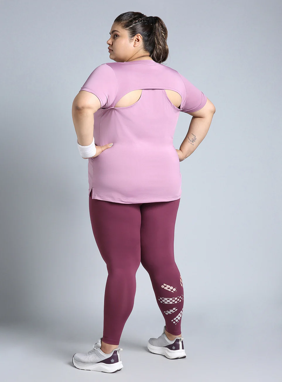 Women's Purple Plus Size Back Vent Training Tee - Image 2