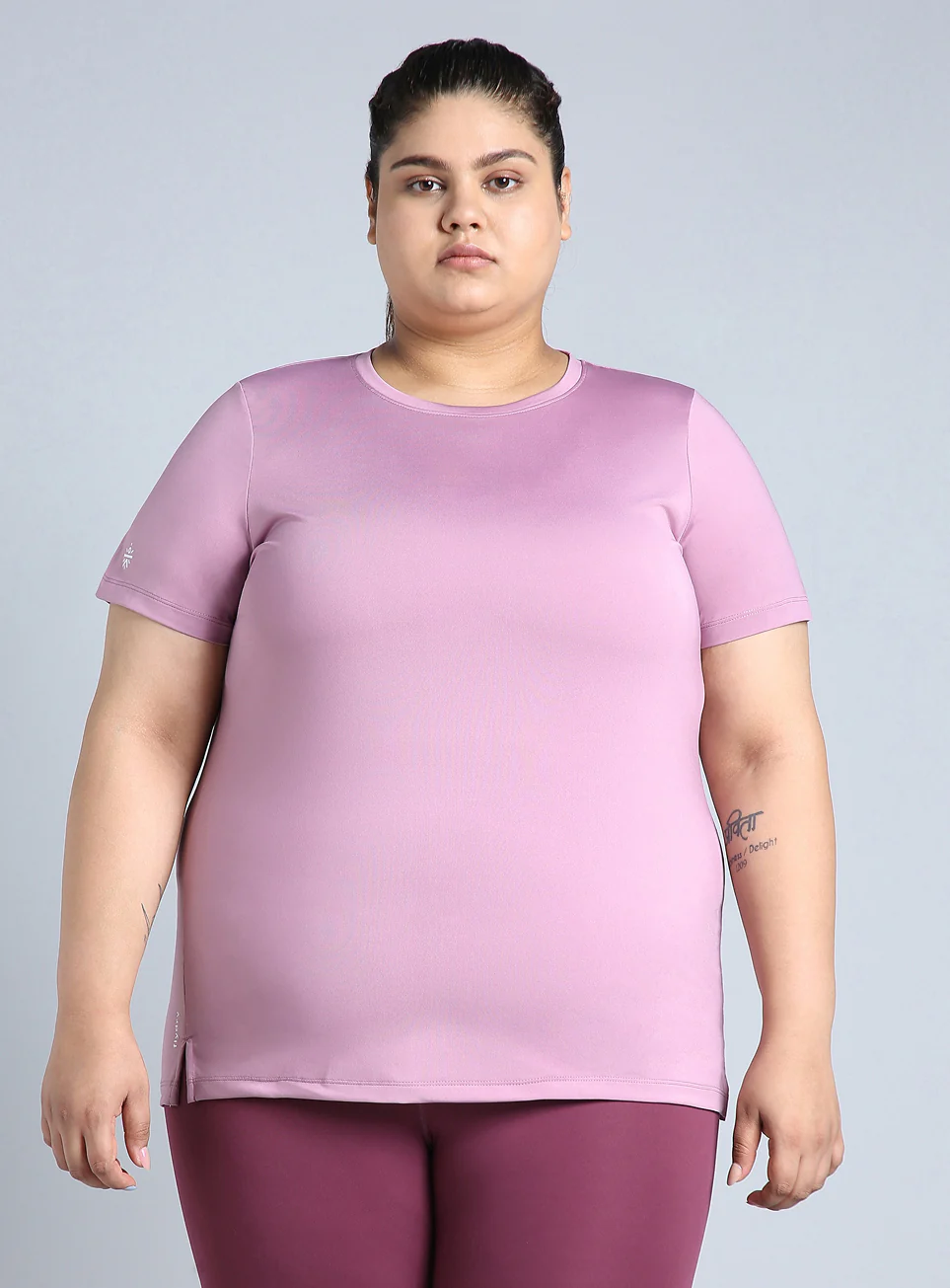 Women's Purple Plus Size Back Vent Training Tee - Image 4