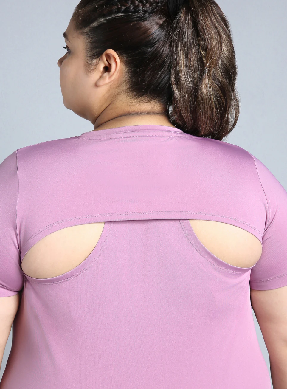 Women's Purple Plus Size Back Vent Training Tee - Image 8