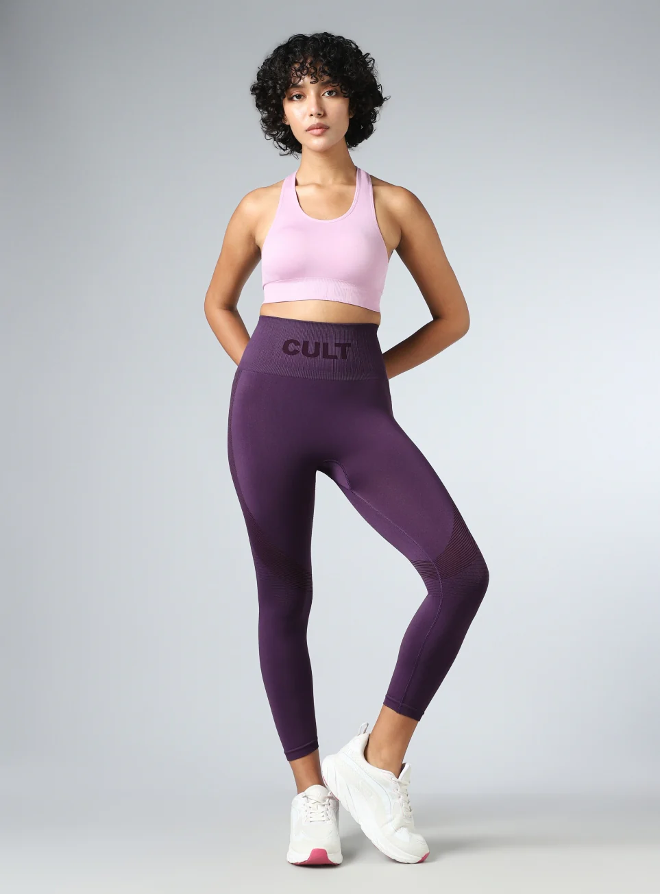 Women's Purple Sculpt Seamless Tights - Image 3