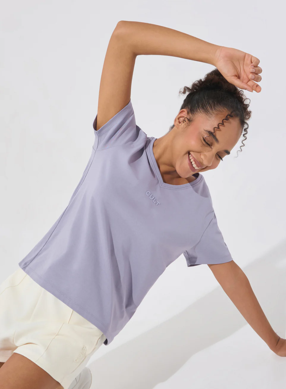 Women's Purple Soft Form V-Neck T-shirt