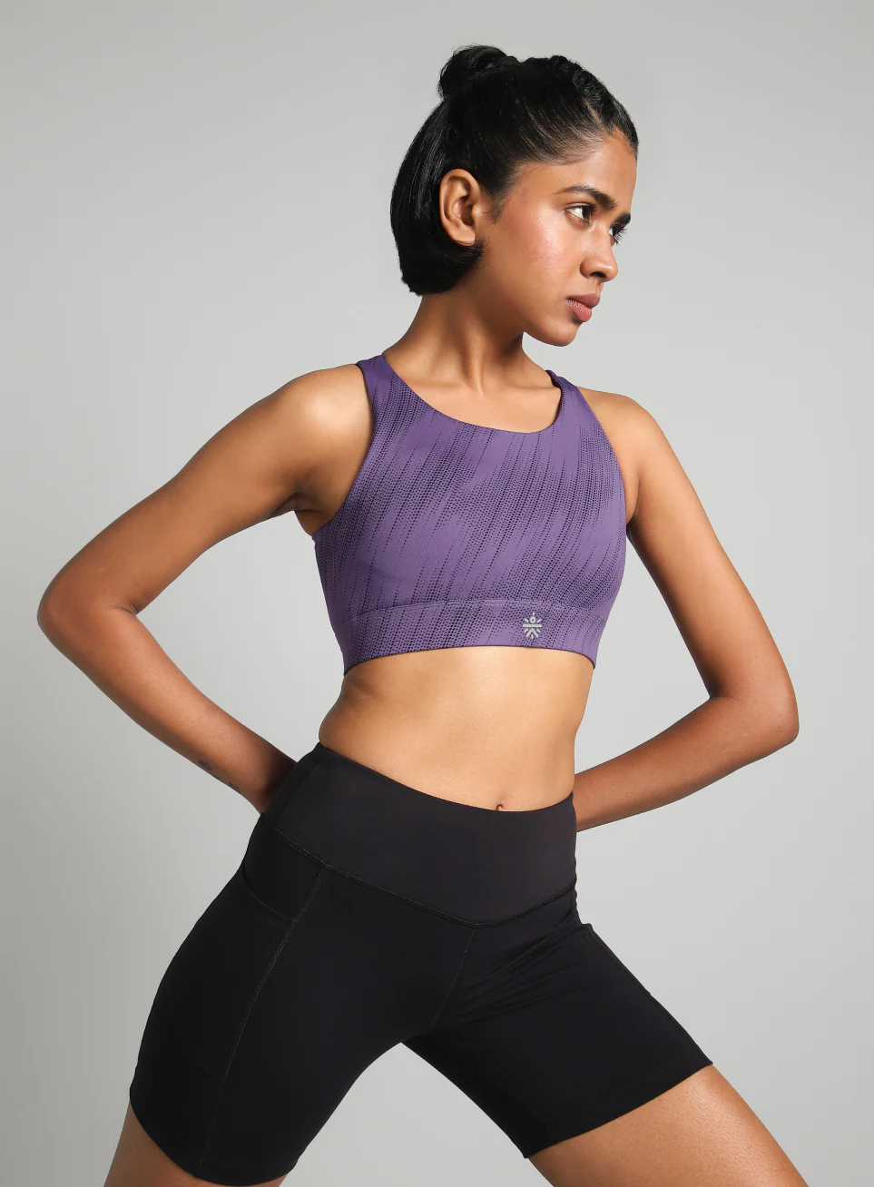 Women's Purple Training Printed High Support Sports Bra