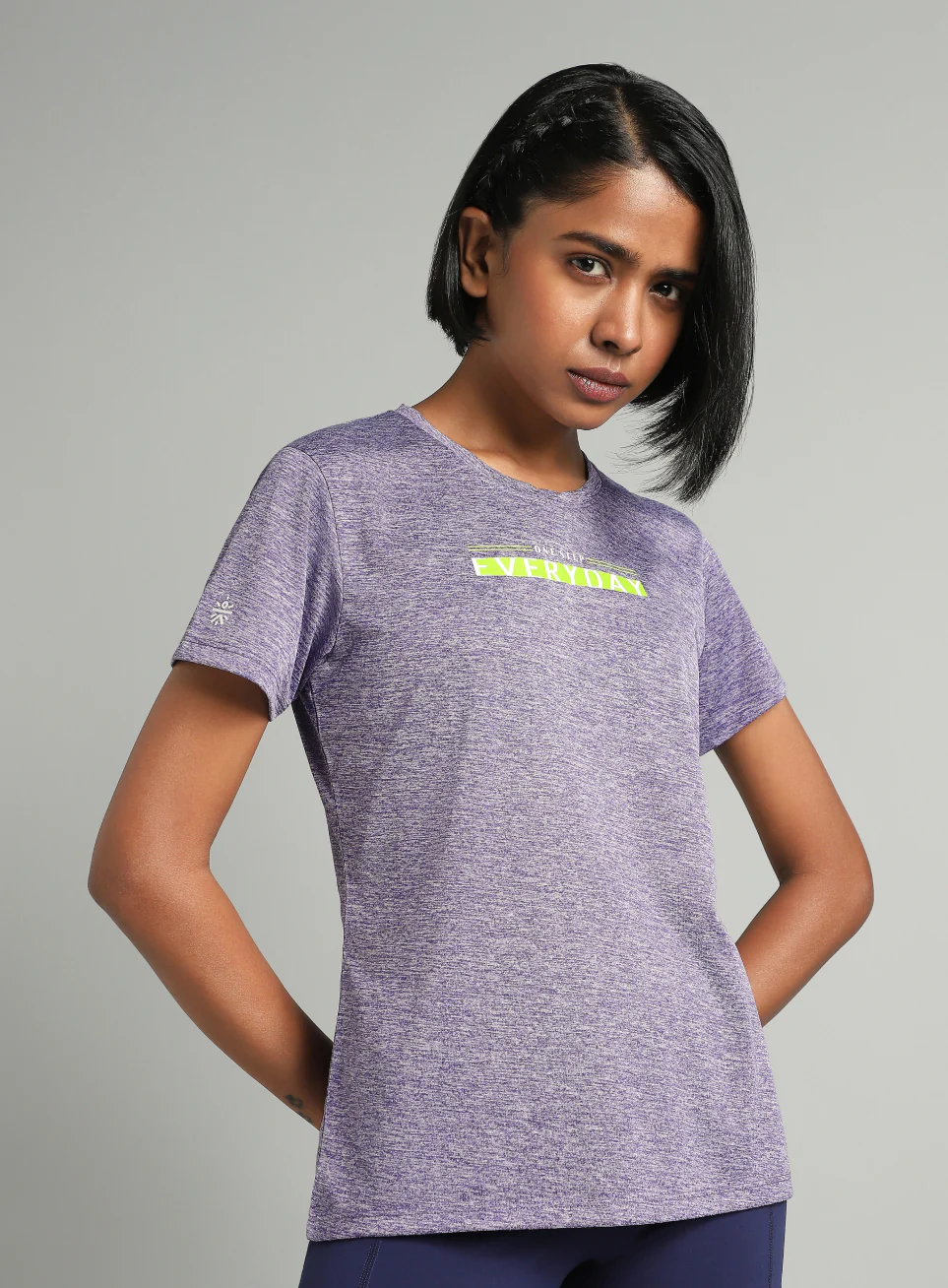 Women's Purple Training Textured T-shirt