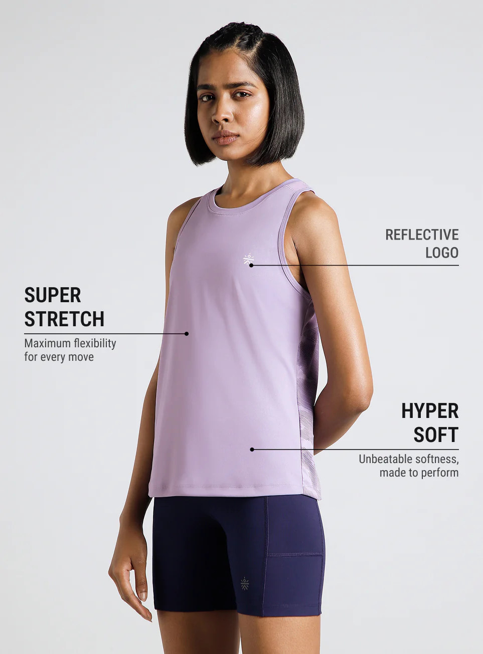Women's Purple Urban Camo Running Tank Top - Image 5