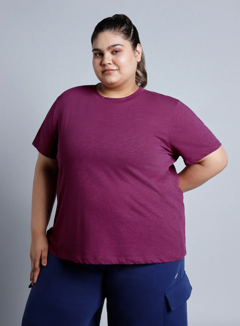 Women's Purple Yoga Flow Plus Size T-shirt