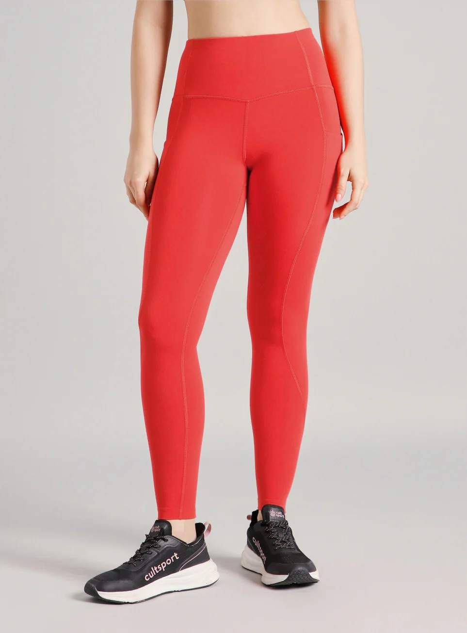 Women's Red Flow Form Yoga COMFlex Tights - Image 4