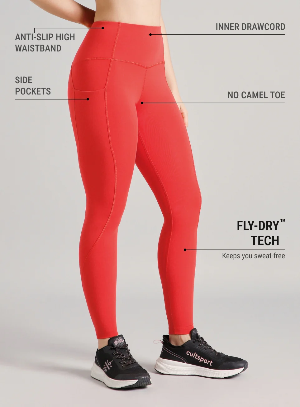 Women's Red Flow Form Yoga COMFlex Tights - Image 5