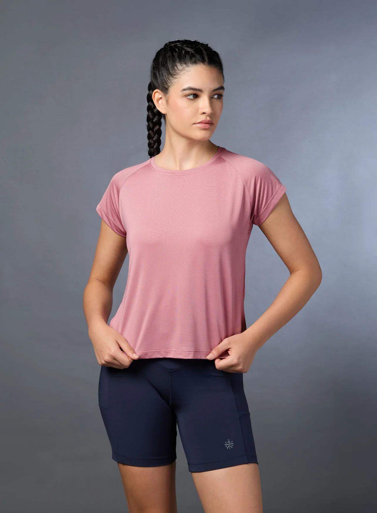Women's Run Forward Stylised Back Pink T-shirt