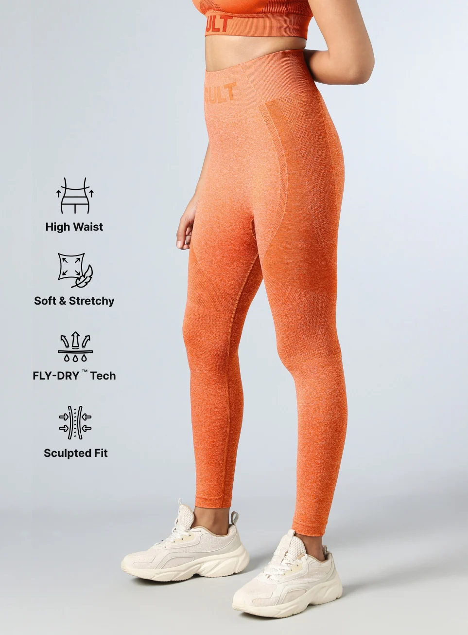 Women's Rust Contour Fit Seamless Tights - Image 5