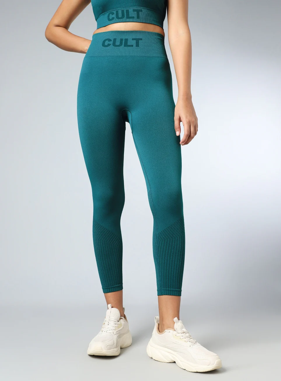 Women's Teal Power Move Seamless Tights