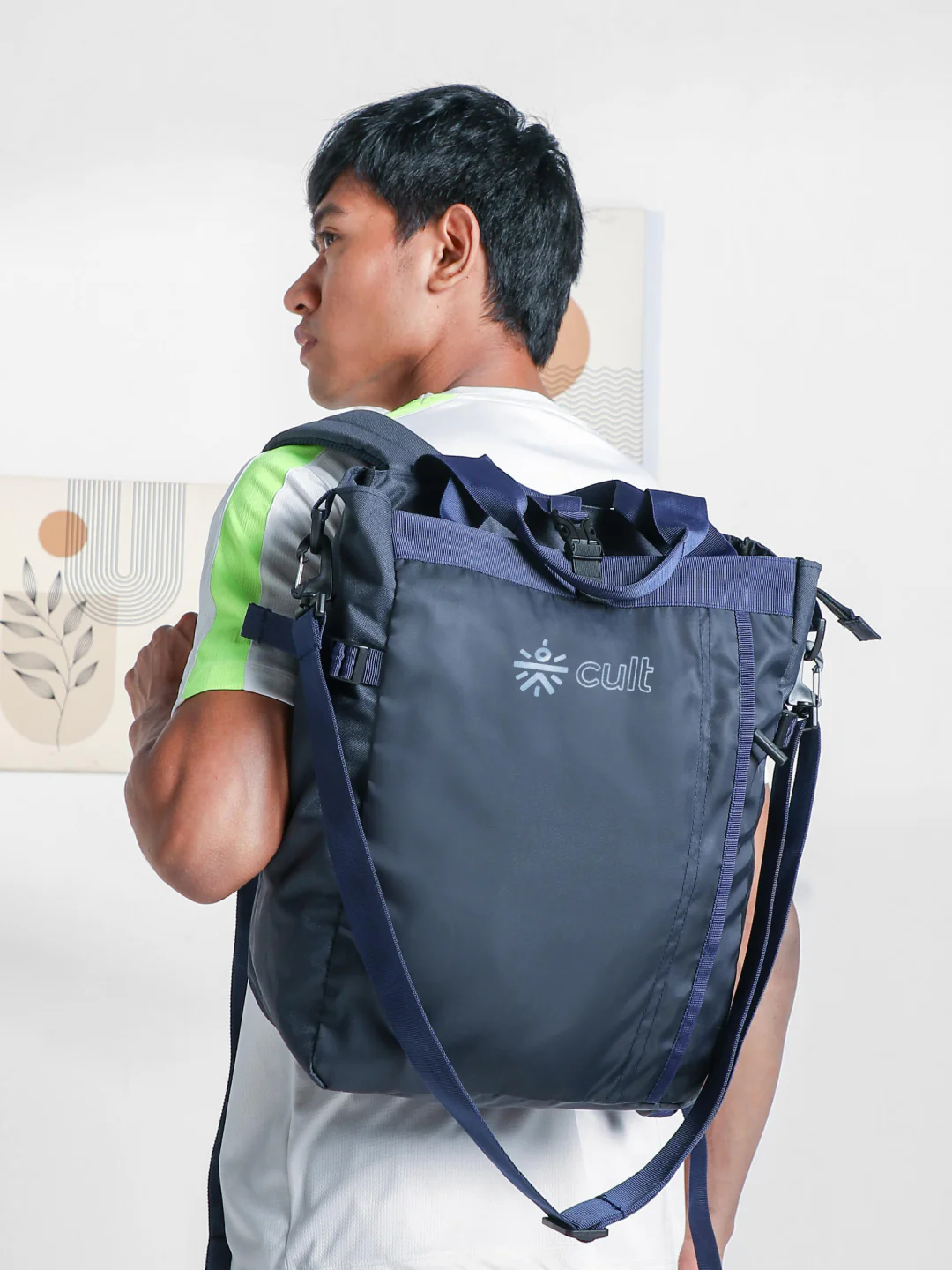 Work to Play Laptop Backpack 35L - Water-Repellent, Multi-Functional Bag with Trolley Sleeve With Shoe Bag - Blue