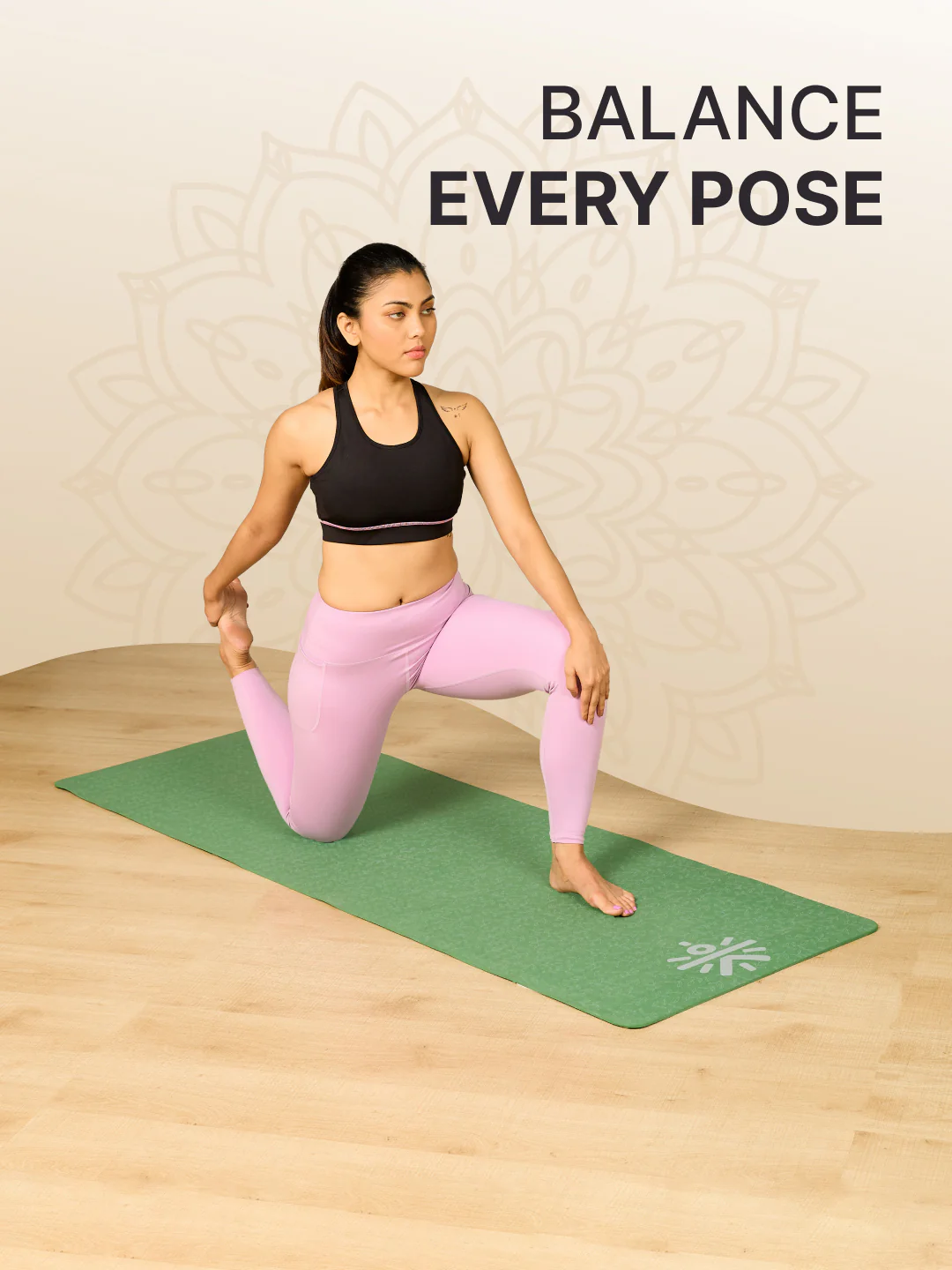 CULT TPE Yoga Mat 6mm with Carry Bag & Strap Eco-Friendly, Non-Slip, Lightweight & Durable Exercise Mat for Yoga, Pilates, Meditation & Home Workouts Olive - Image 4
